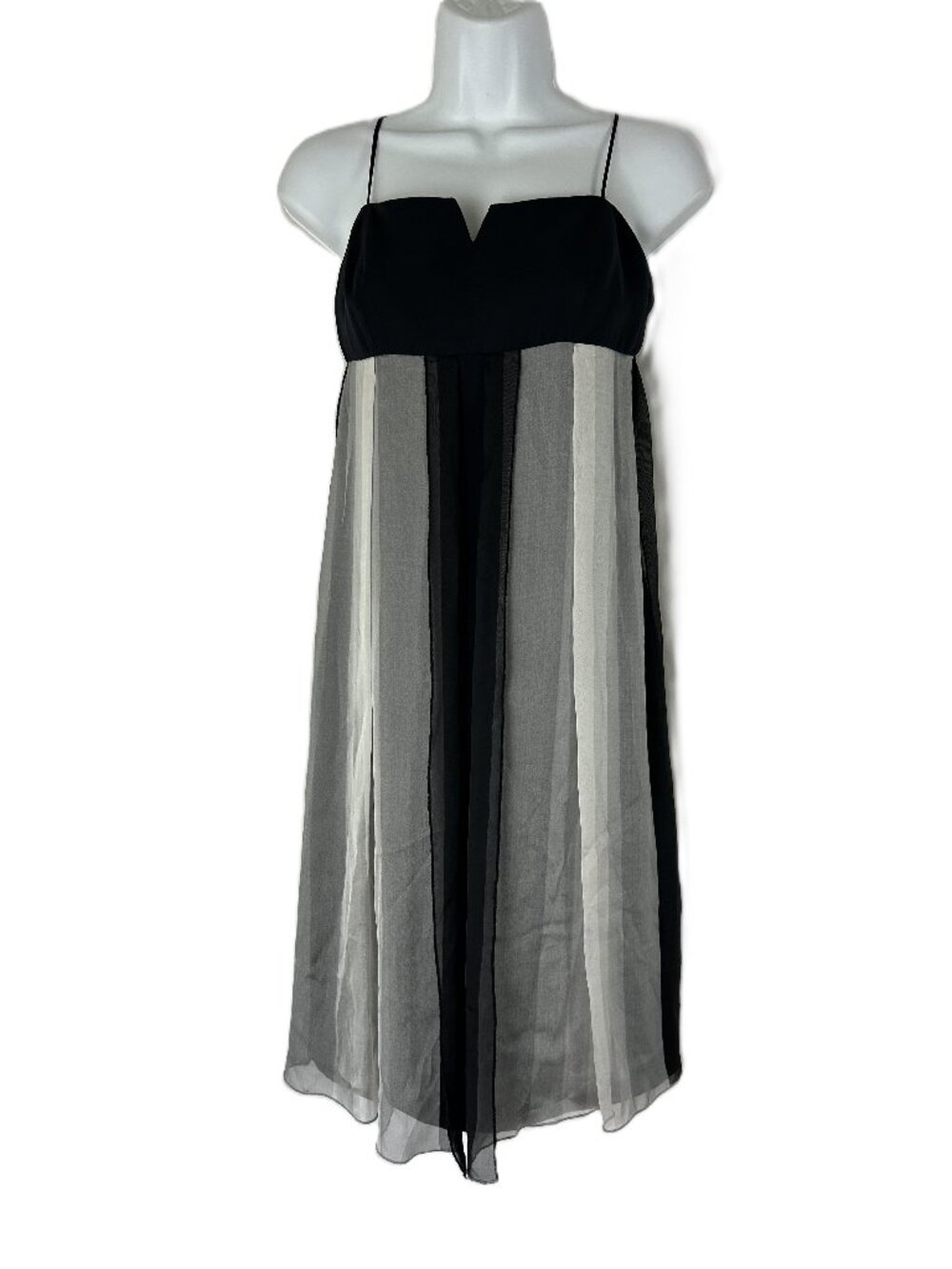 Jonathan Saunders Empire Waist Drape Front Dress Black Gray S